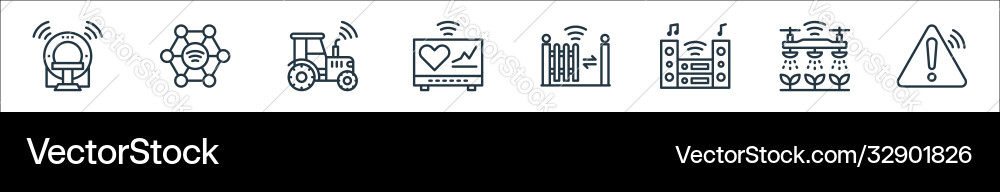 Internet things line icons linear set quality Internet things line icons linear set quality Vector Image