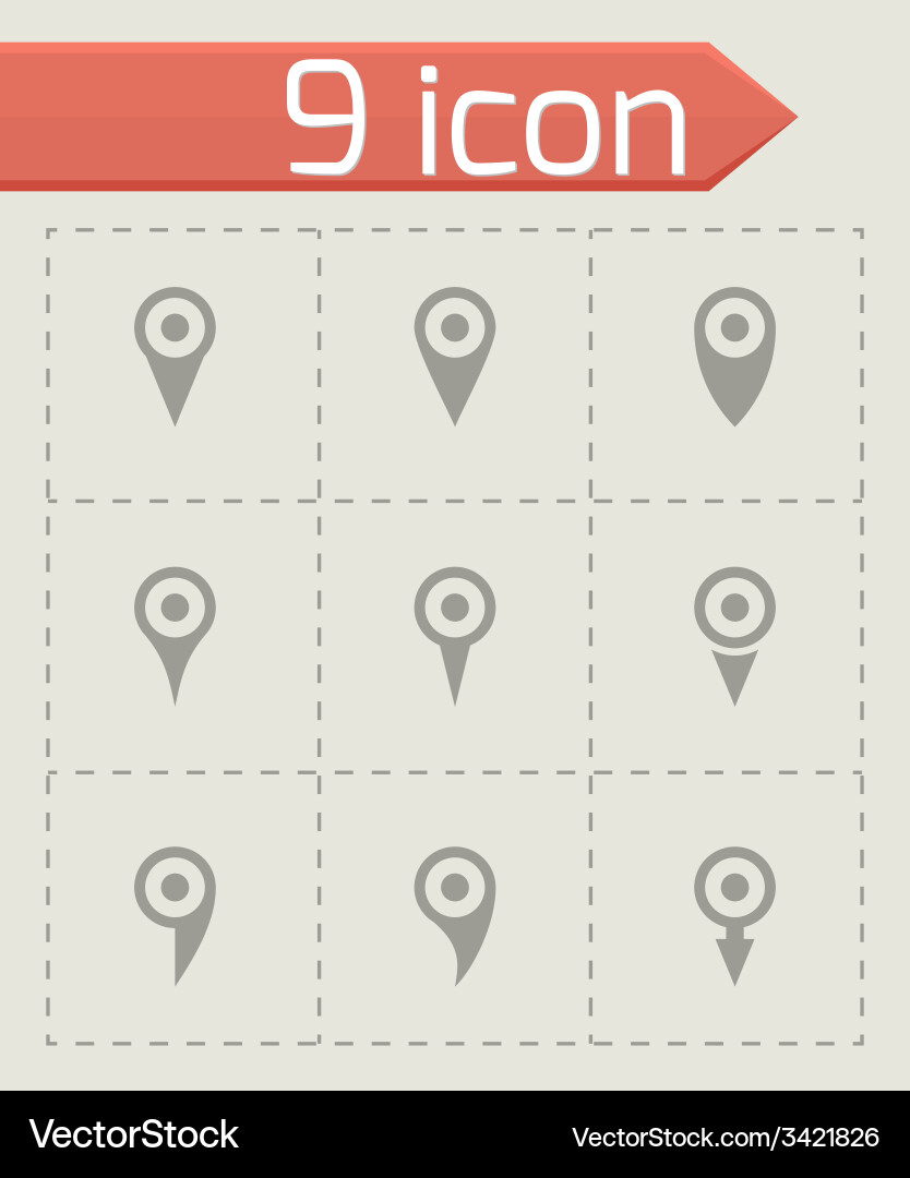 Map pointer icon set vector image