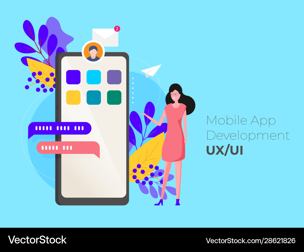Mobile application development concept Mobile application development concept vector image