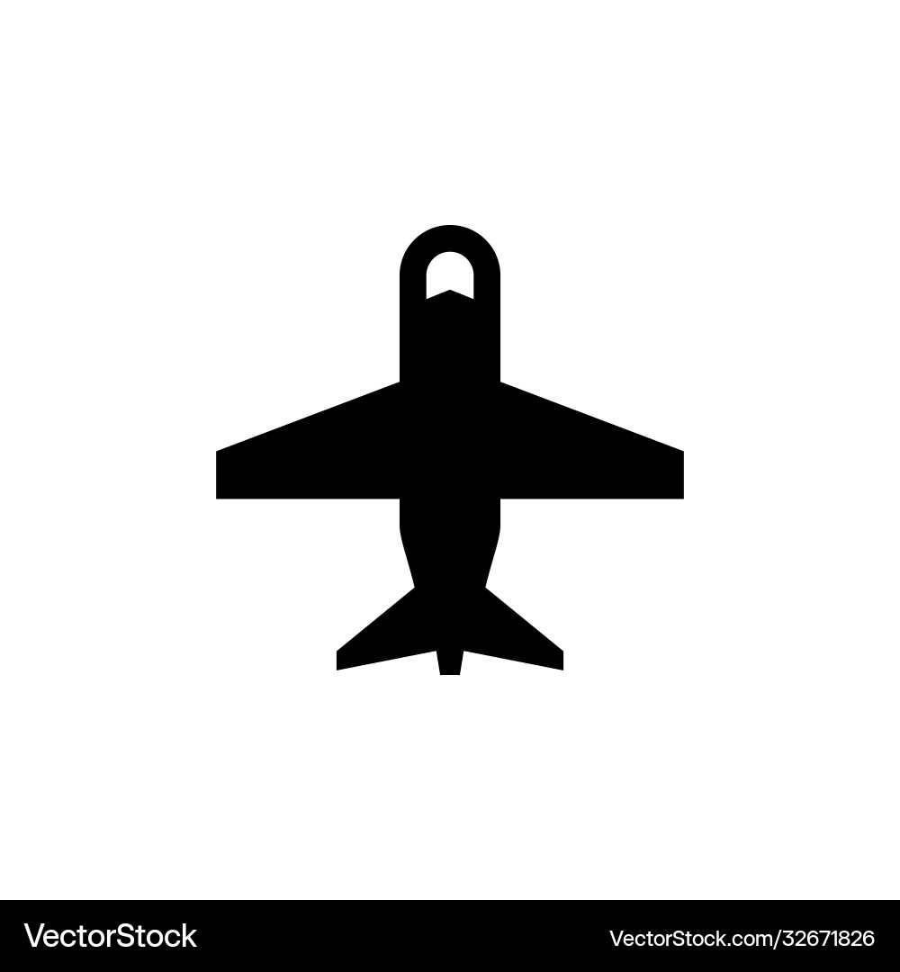 Plane or aircraft glyph icon Plane or aircraft glyph icon vector image