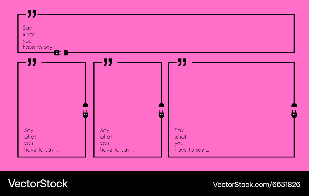 Quotation mark frame with flat style and space Vector Image