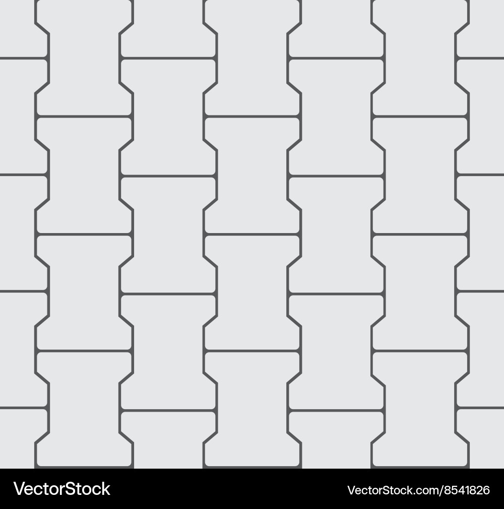 Seamless interlocking pavement background - grey Vector Image