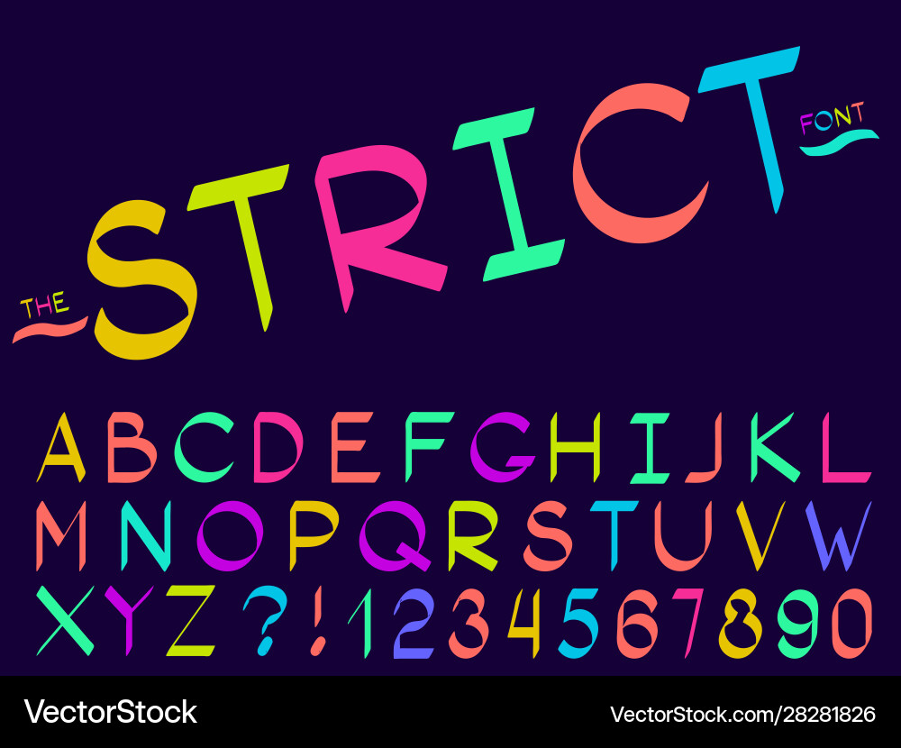 Set abstract font and alphabet Set abstract font and alphabet vector image