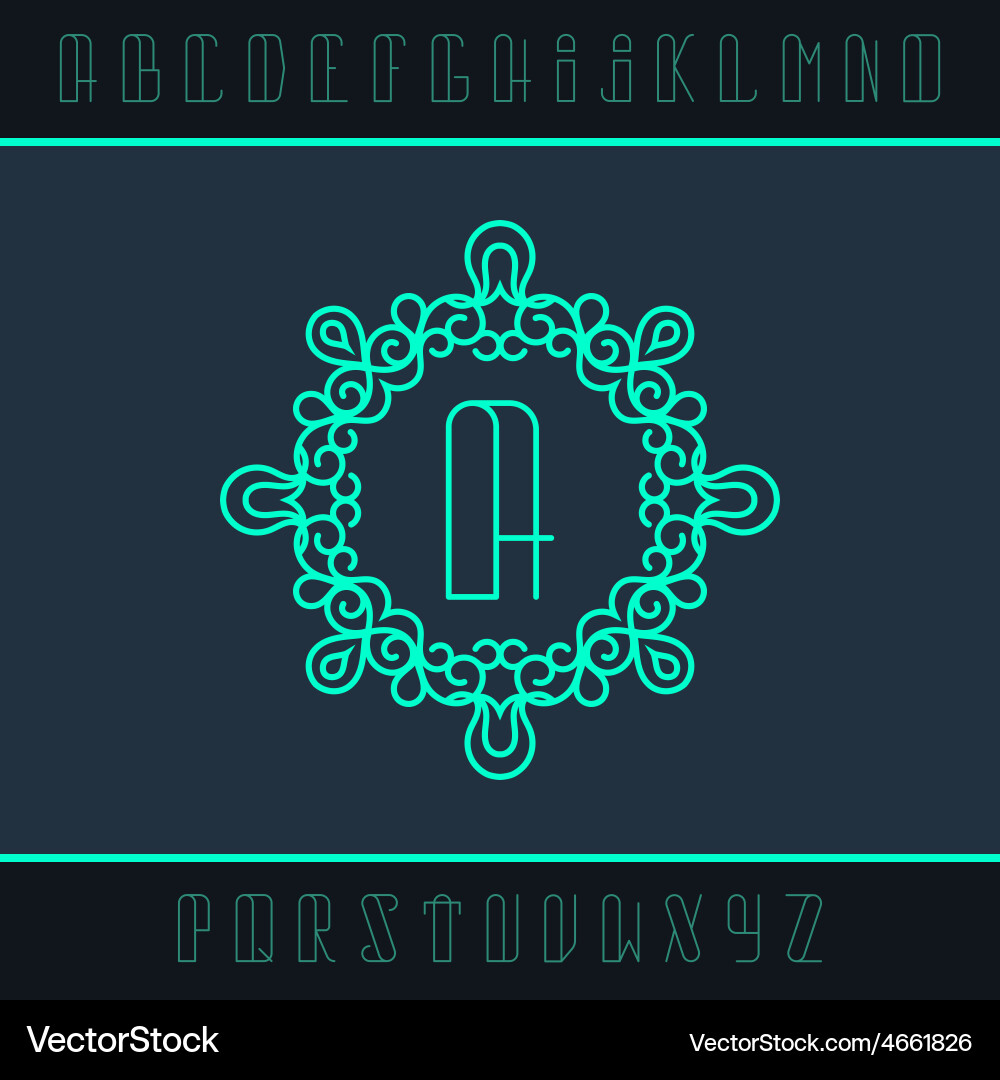 Set from the monogram and a font Vector Image
