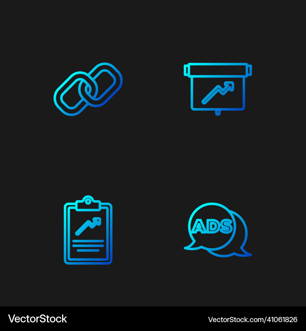 Set line advertising clipboard with graph chart Set line advertising clipboard with graph chart vector image