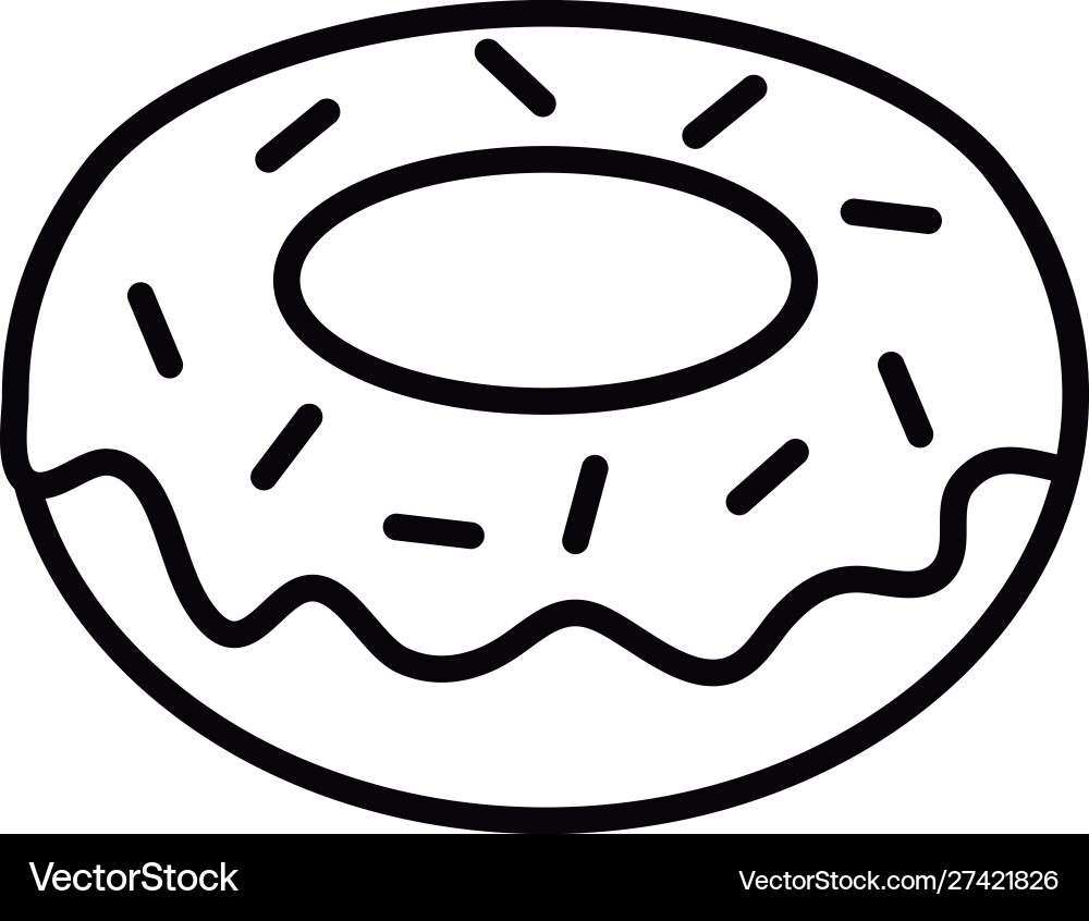 Single Sweet Donut Icon Vector Image