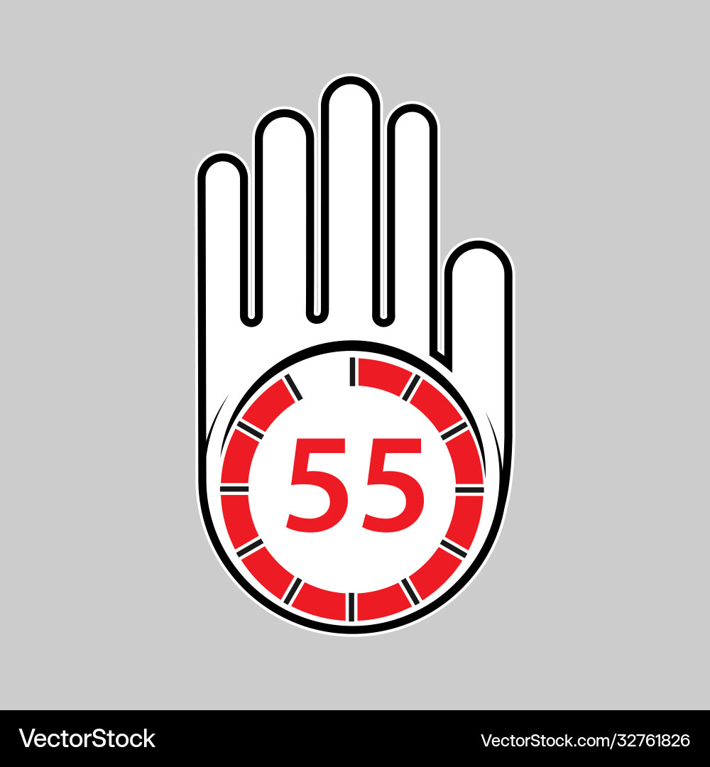 Time for rest or break pause 55 minutes seconds Vector Image