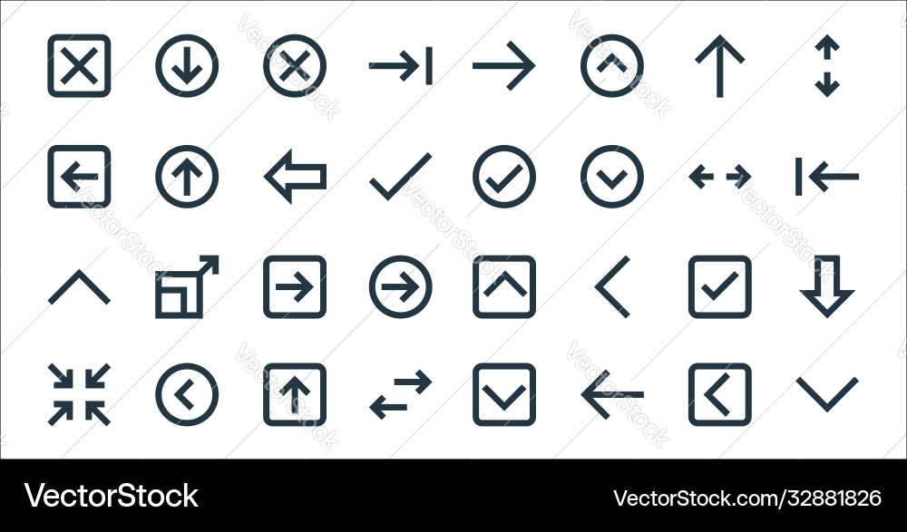 Ui line icons linear set quality Ui line icons linear set quality vector image
