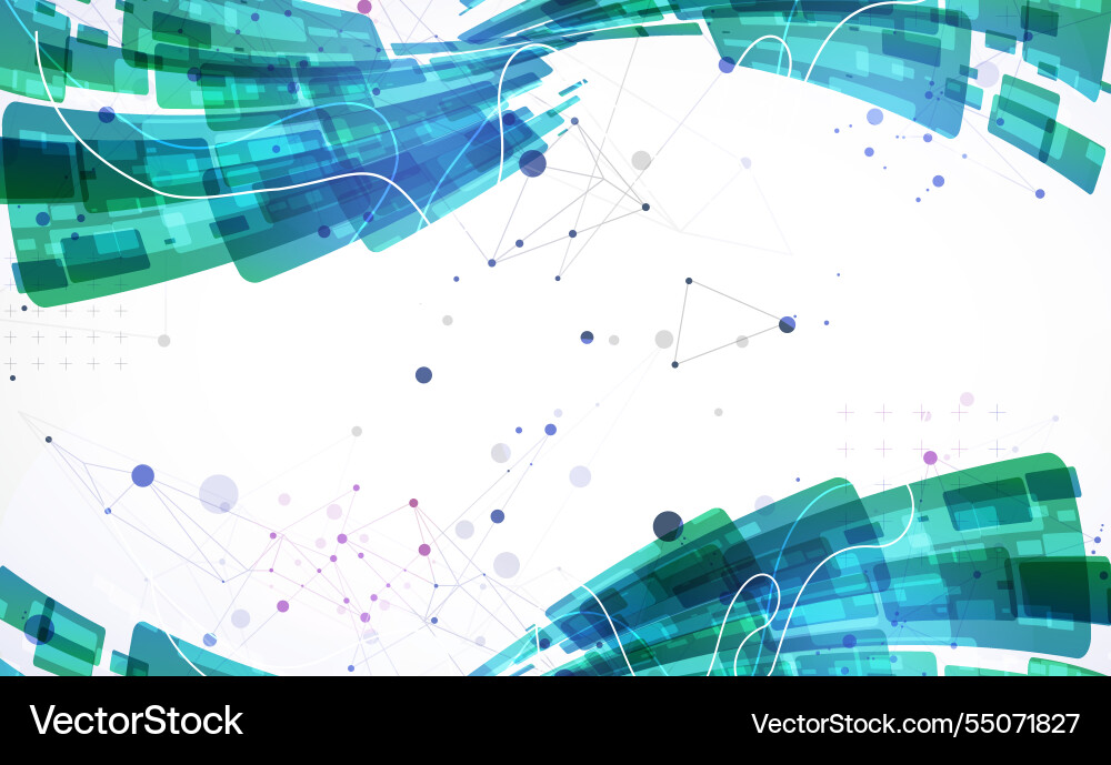 Abstract wave of rectangles with plexus elements Abstract wave of rectangles with plexus elements vector image