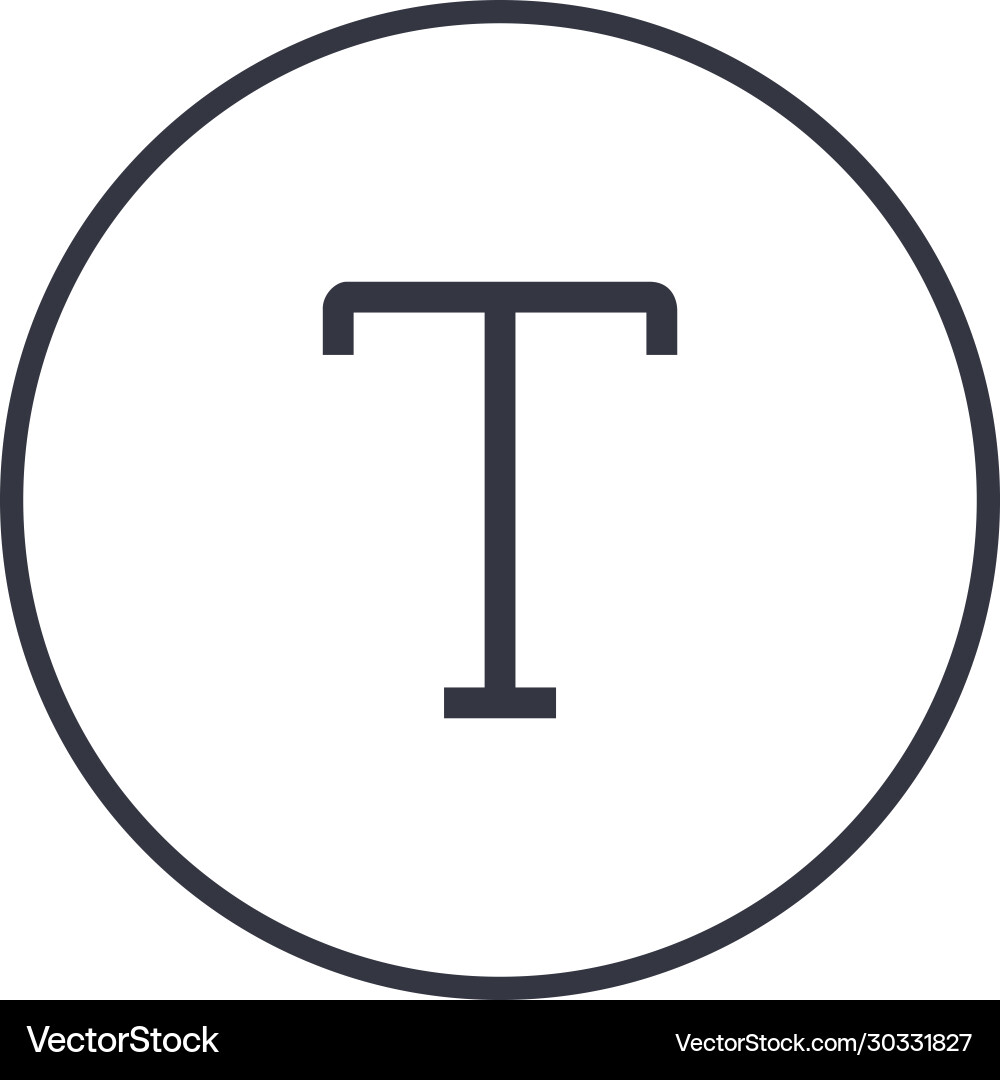 Add font or text icon in circle sign Vector Image