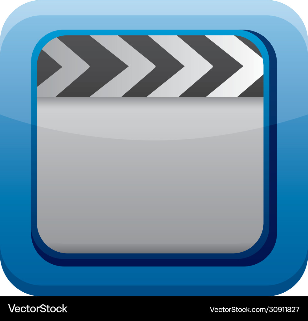 Clapper app button menu isolated icon Clapper app button menu isolated icon Vector Image