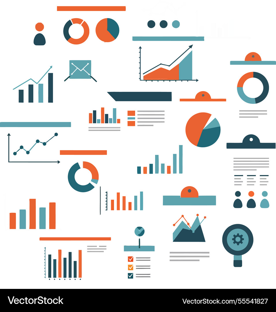 Data visualization elements in flat design style Data visualization elements in flat design style vector image