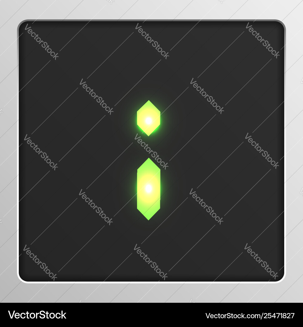 Digital character set typeface on a screen Digital character set typeface on a screen vector image