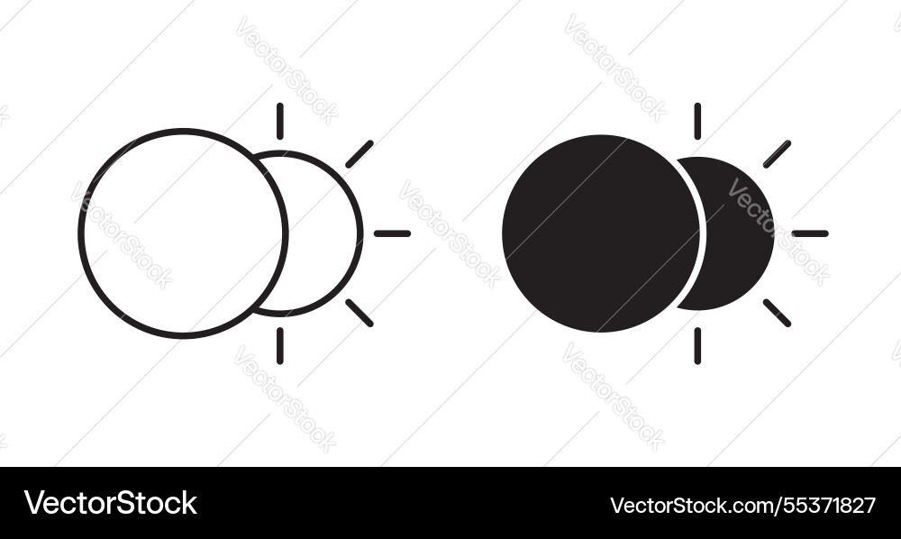 Eclipse icon set in thin line for web Vector Image