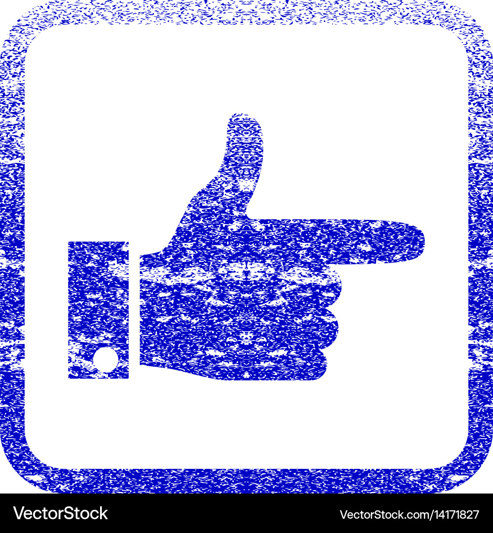 Hand pointer right framed textured icon Vector Image