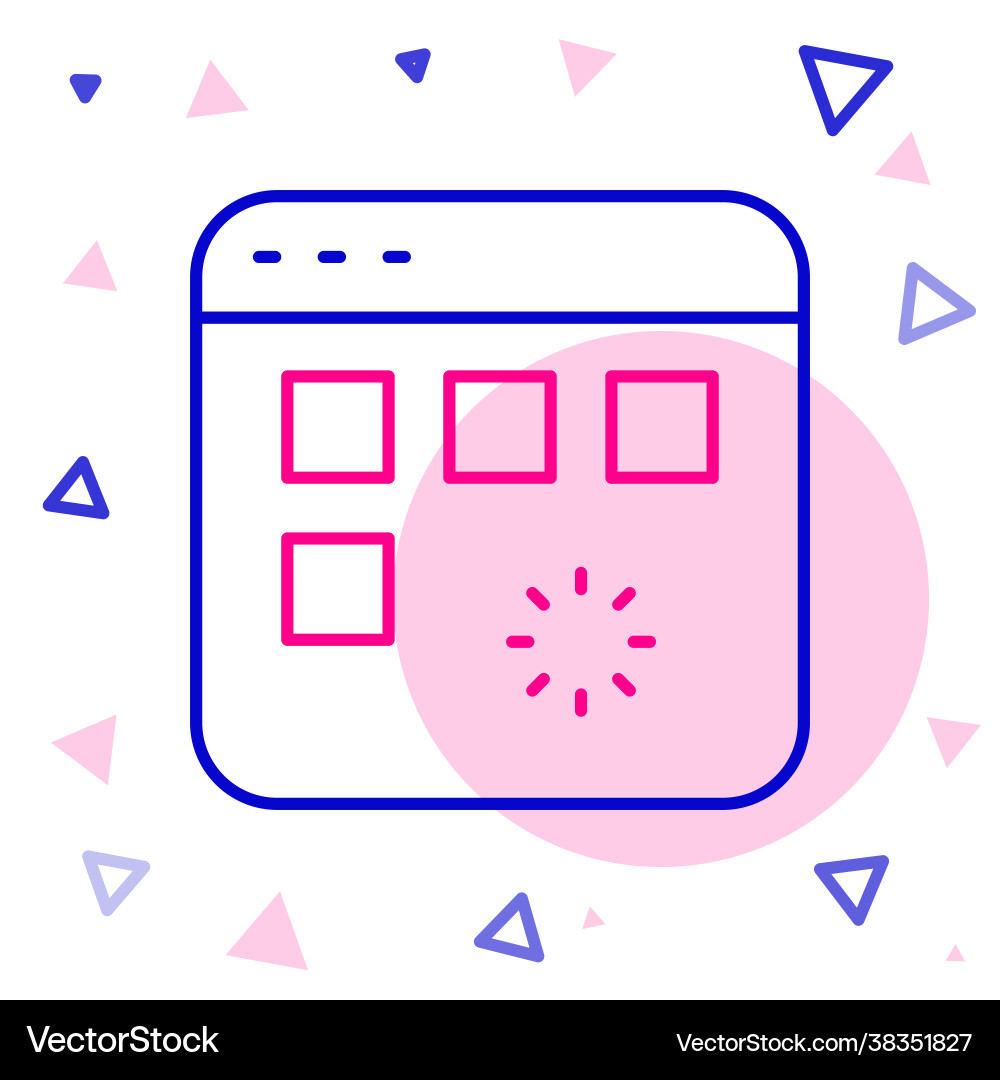 Line loading a data window with progress bar Line loading a data window with progress bar vector image