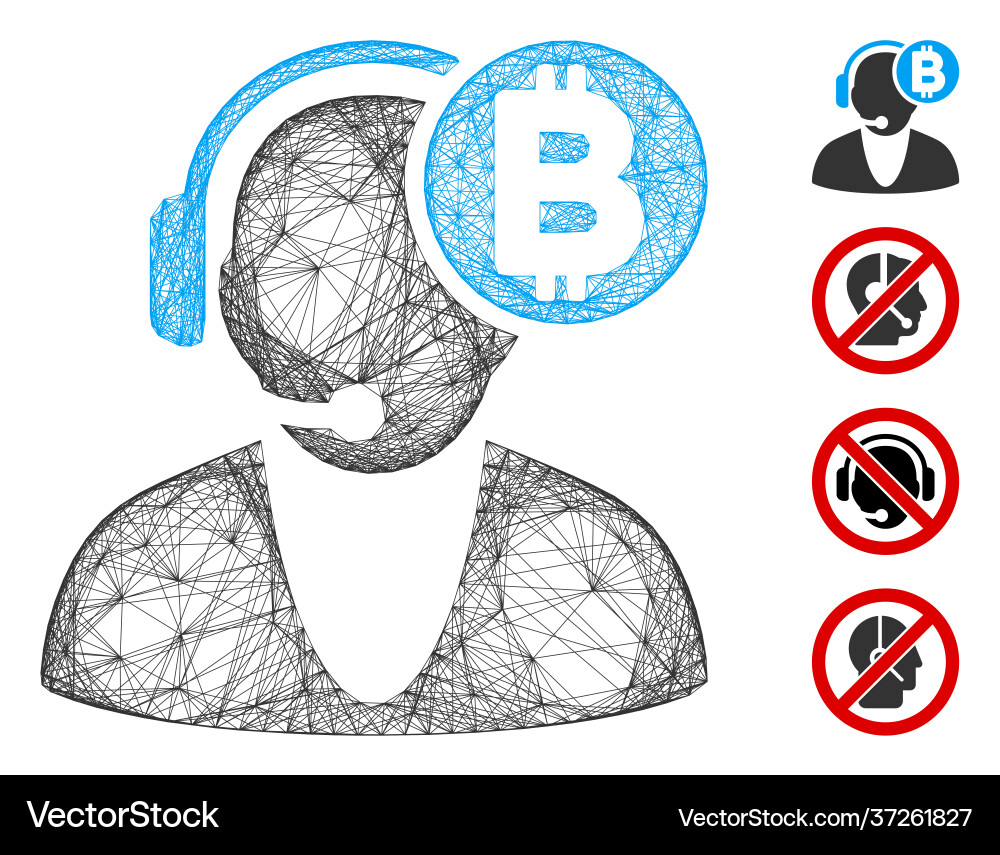 Linear bitcoin operator mesh Linear bitcoin operator mesh vector image