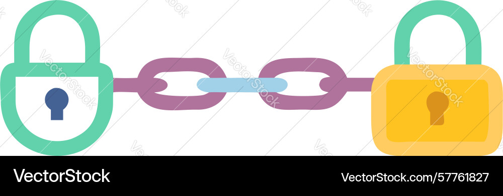 Linked padlocks digital security connected Vector Image