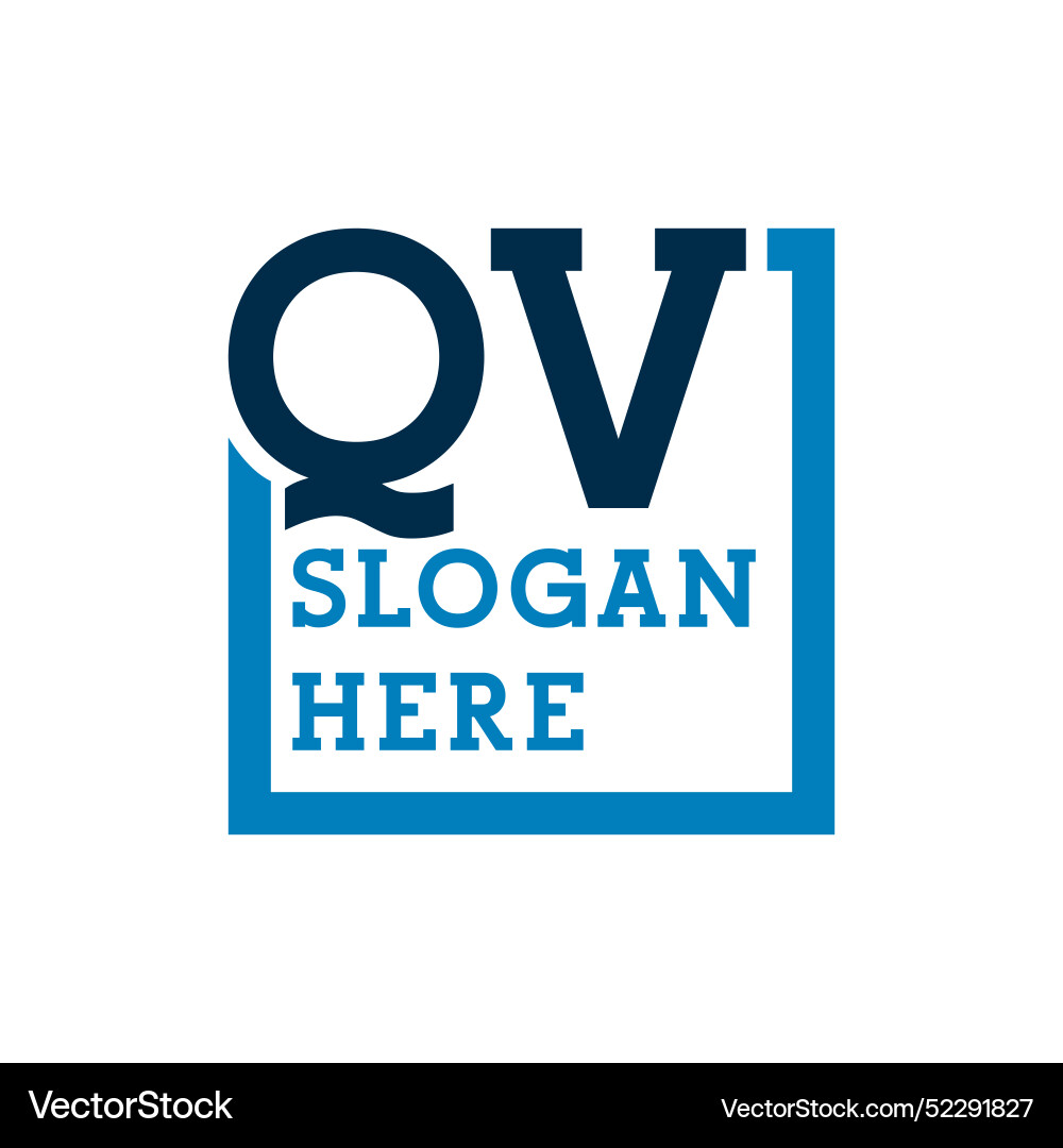 Minimal initials logo letters q and v qv initial Vector Image