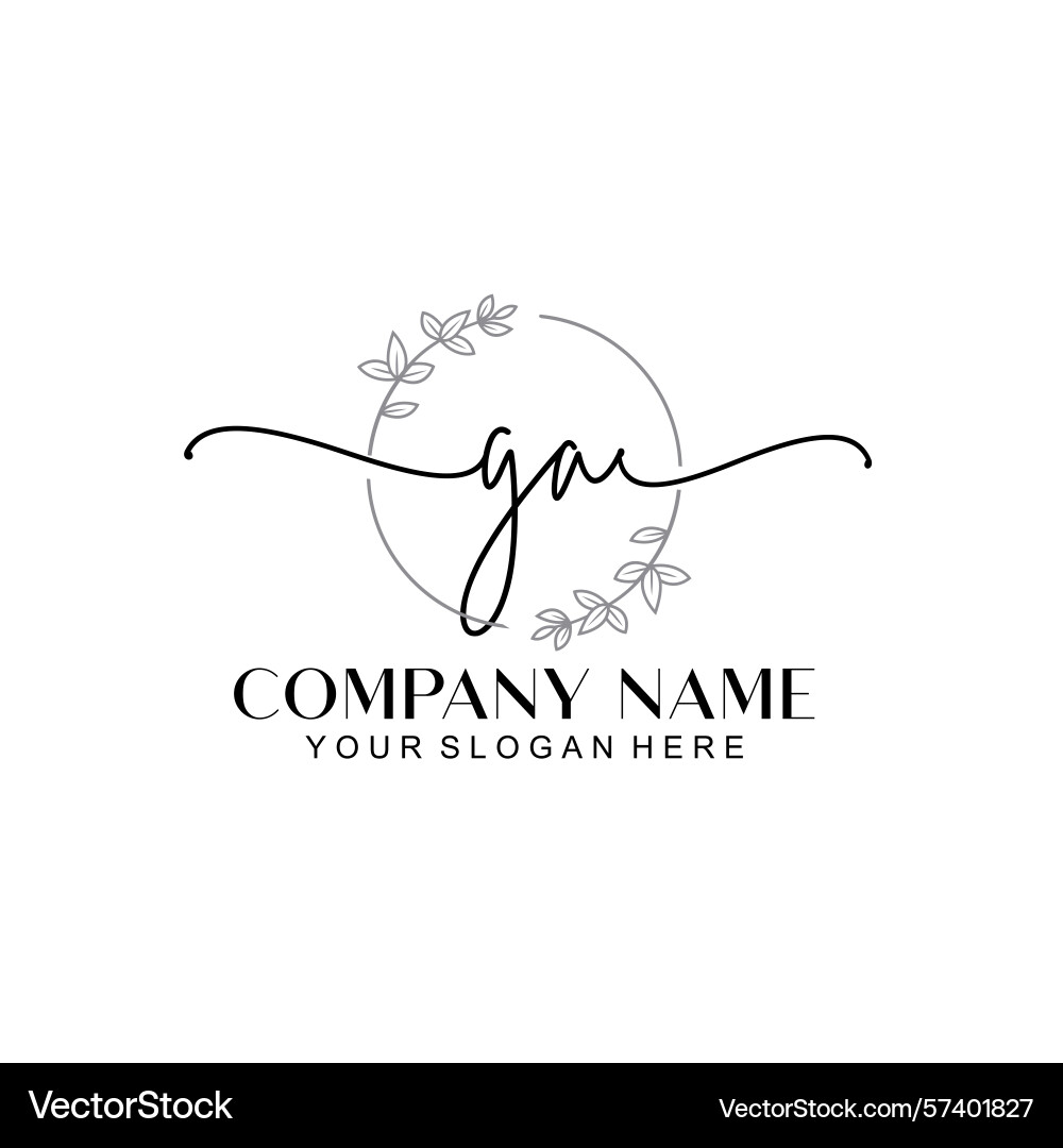 Modern handwriting ga initial logo templates Vector Image