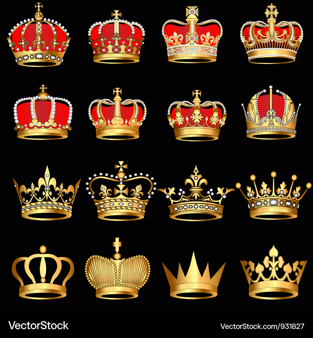 Royal Crown Set vector image