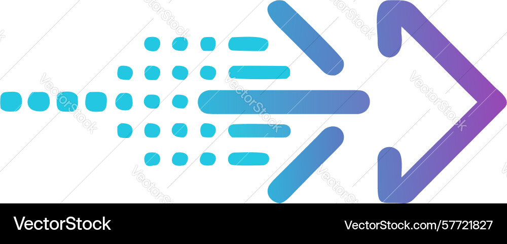 Shifting arrow icon transformative movement vector image