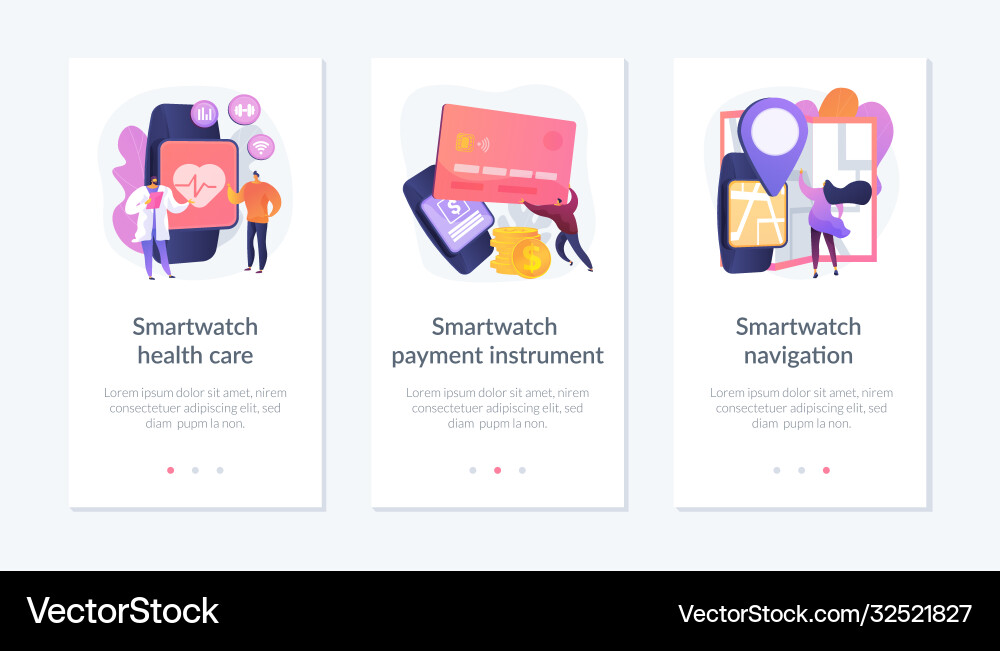 Smartwatch applications use app interface template Smartwatch applications use app interface template vector image