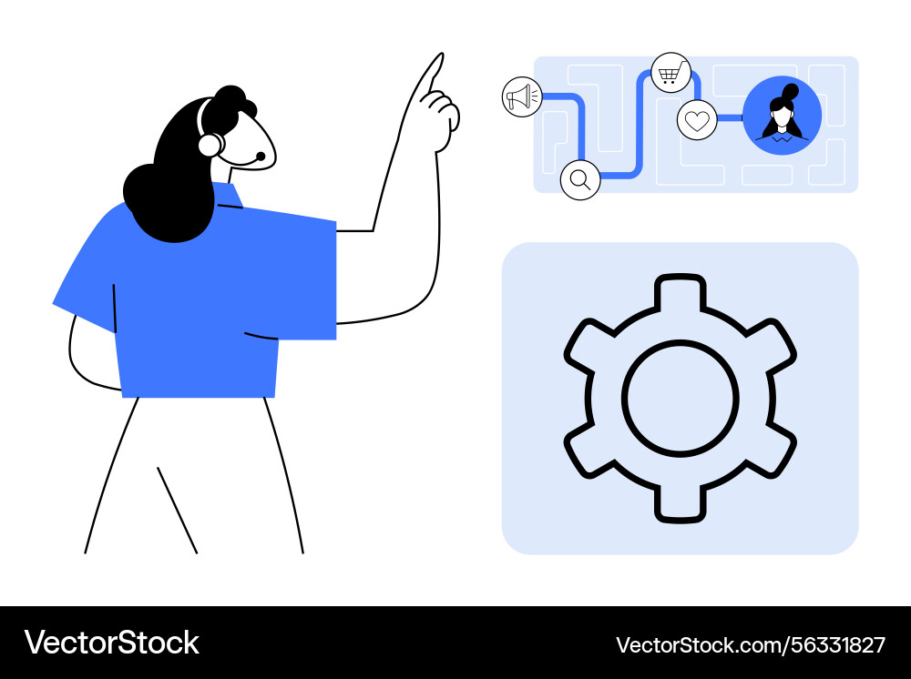 Support Workflow Navigation Vector Image