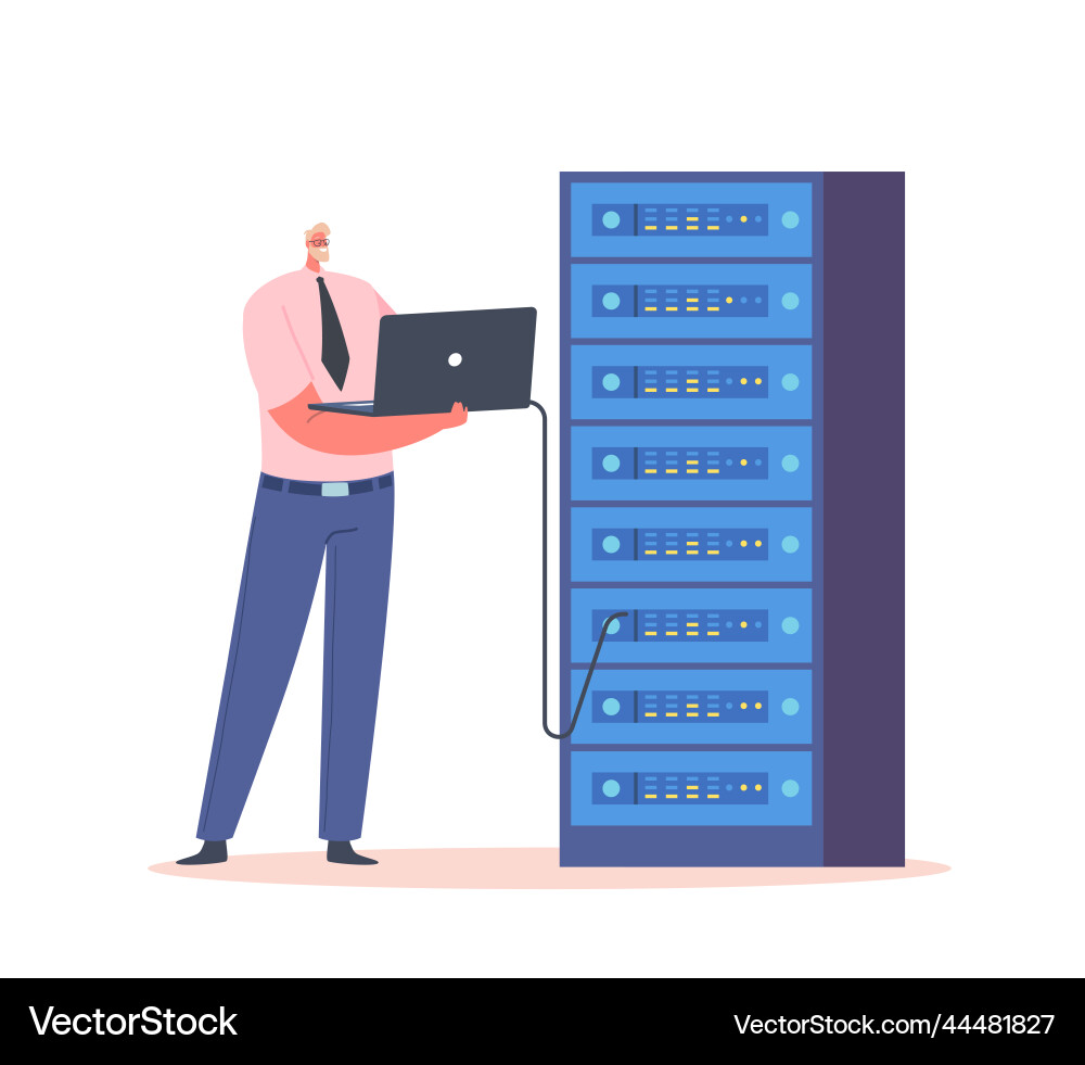 Sysadmin Server aufbewahren vektorbild
