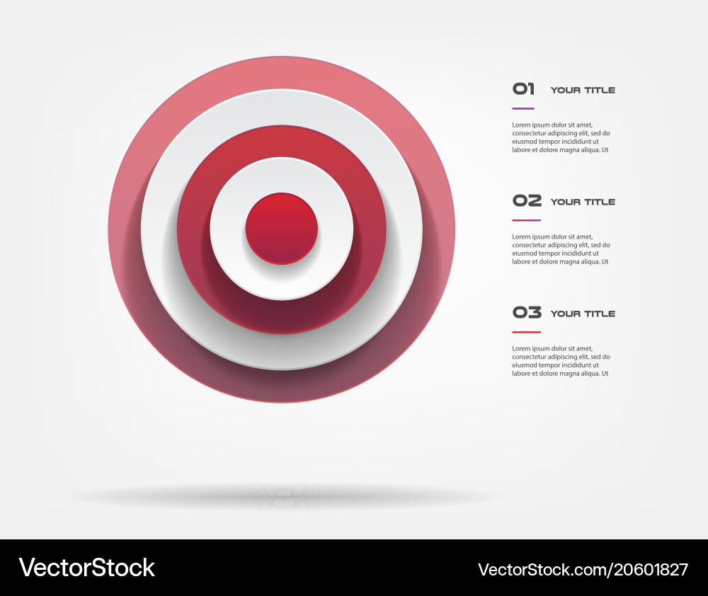 Target infographics step by element of chart vector image
