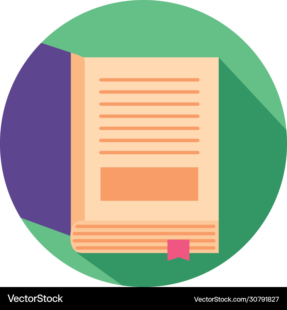 Text book open with ribbon block style Text book open with ribbon block style Vector Image