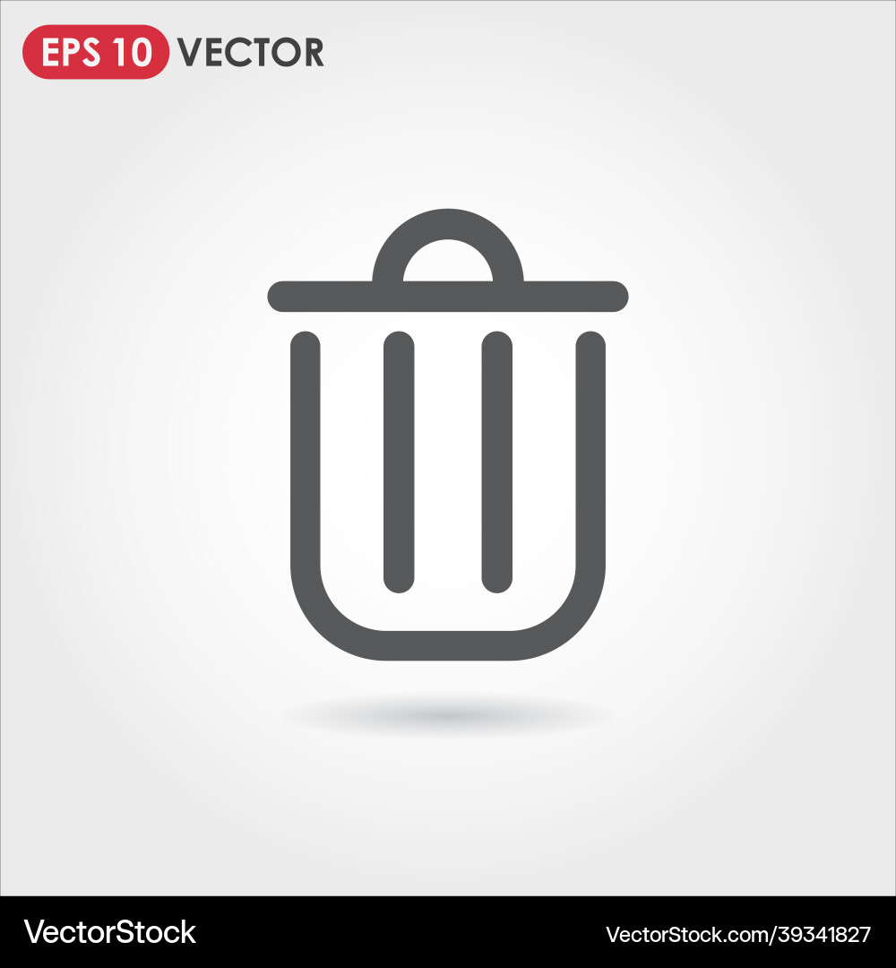 Trash can ui web button icon Trash can ui web button icon vector image