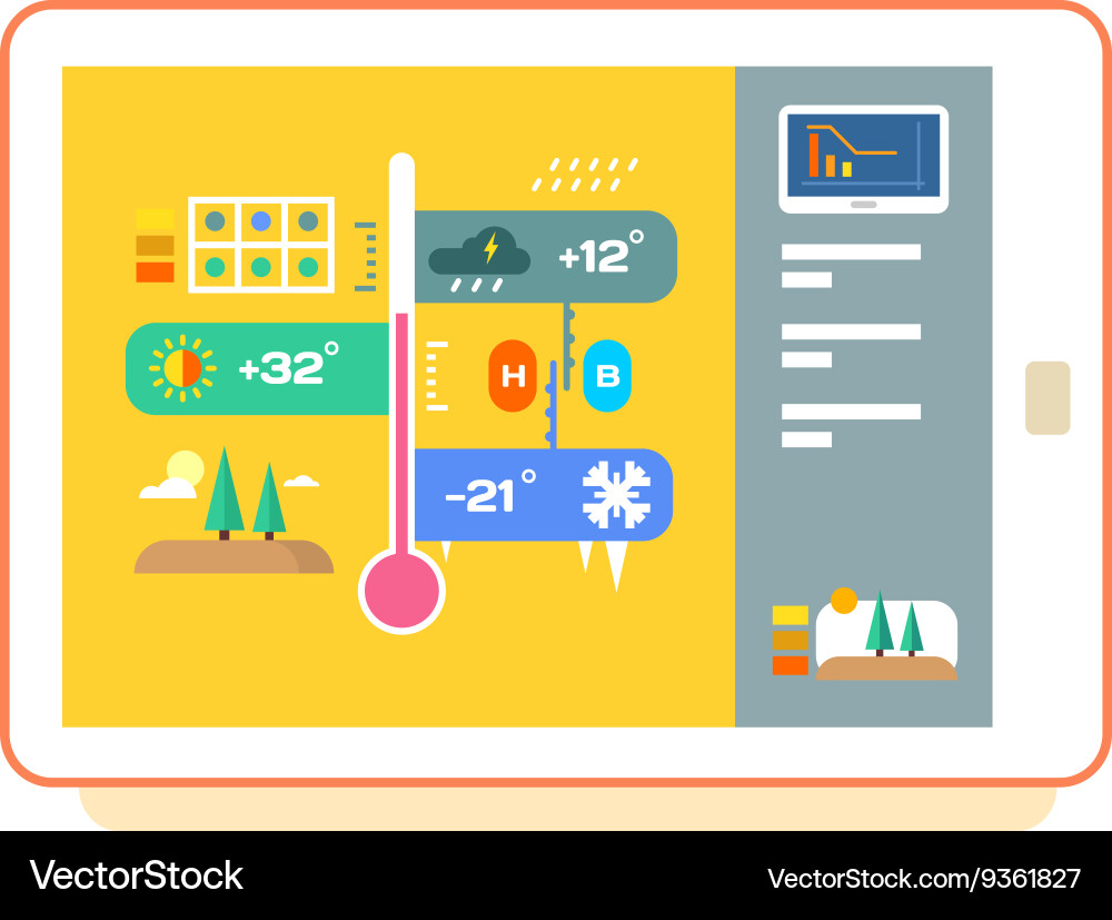 Weather application ui design vector image