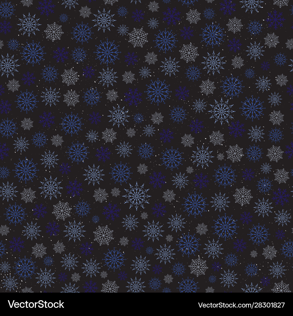 Winter seamless pattern with glowing snowflake Winter seamless pattern with glowing snowflake vector image