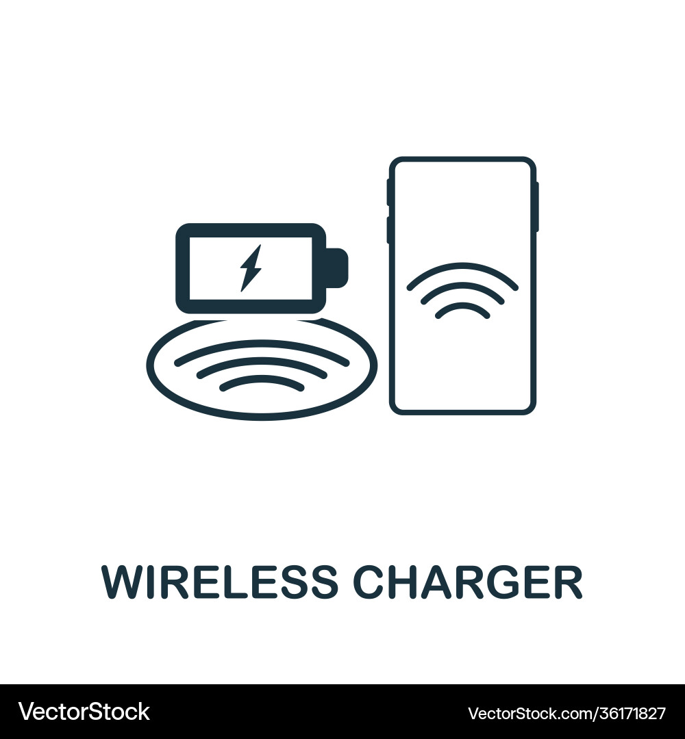 Wireless charger icon simple element from Wireless charger icon simple element from vector image