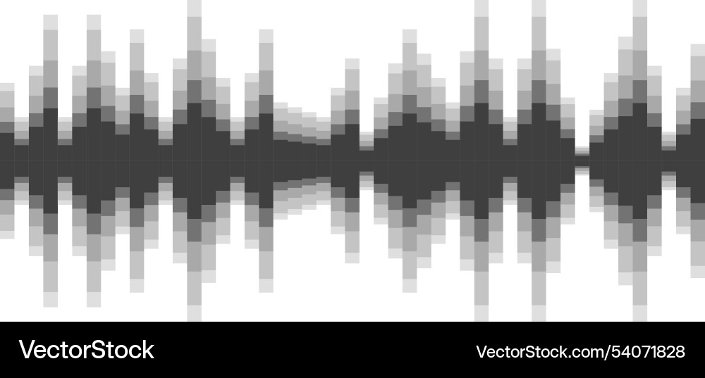 Abstract sound wave visualization made of square Abstract sound wave visualization made of square vector image