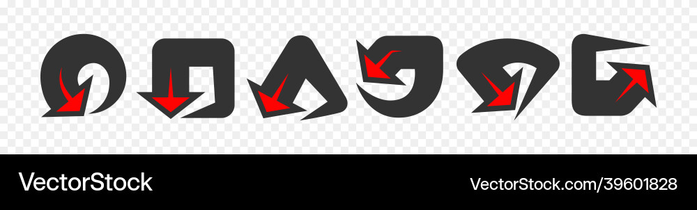 Arrow and direction pointer signs set Arrow and direction pointer signs set vector image