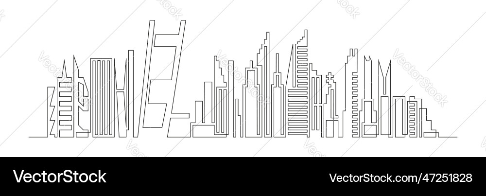 Continuous line drawing of house residential Vector Image