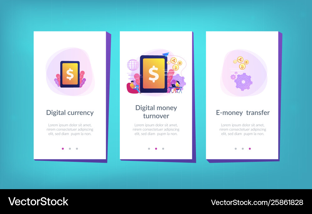 Digital currency app interface template Digital currency app interface template vector image