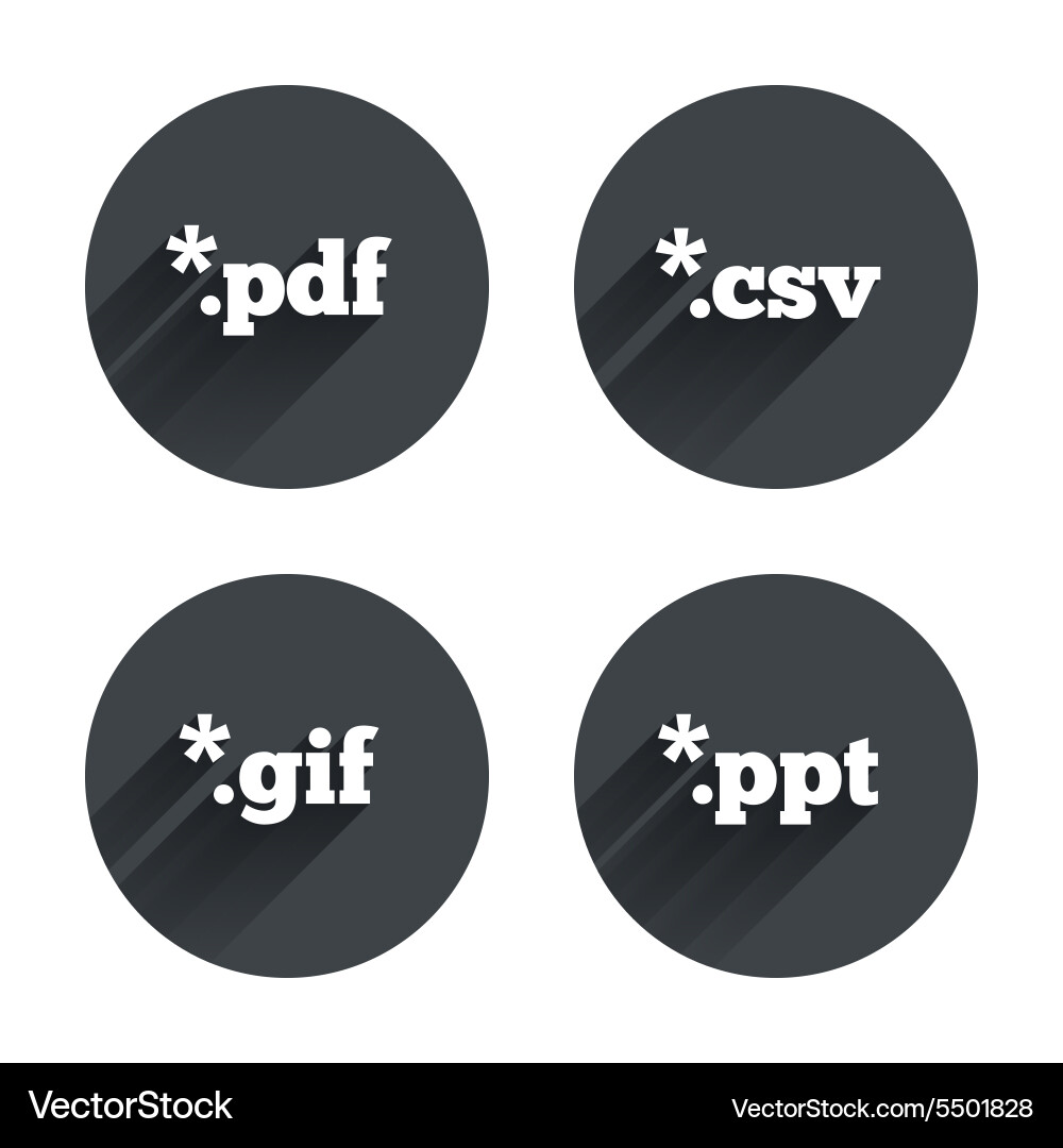 Document signs file extensions symbols Vector Image