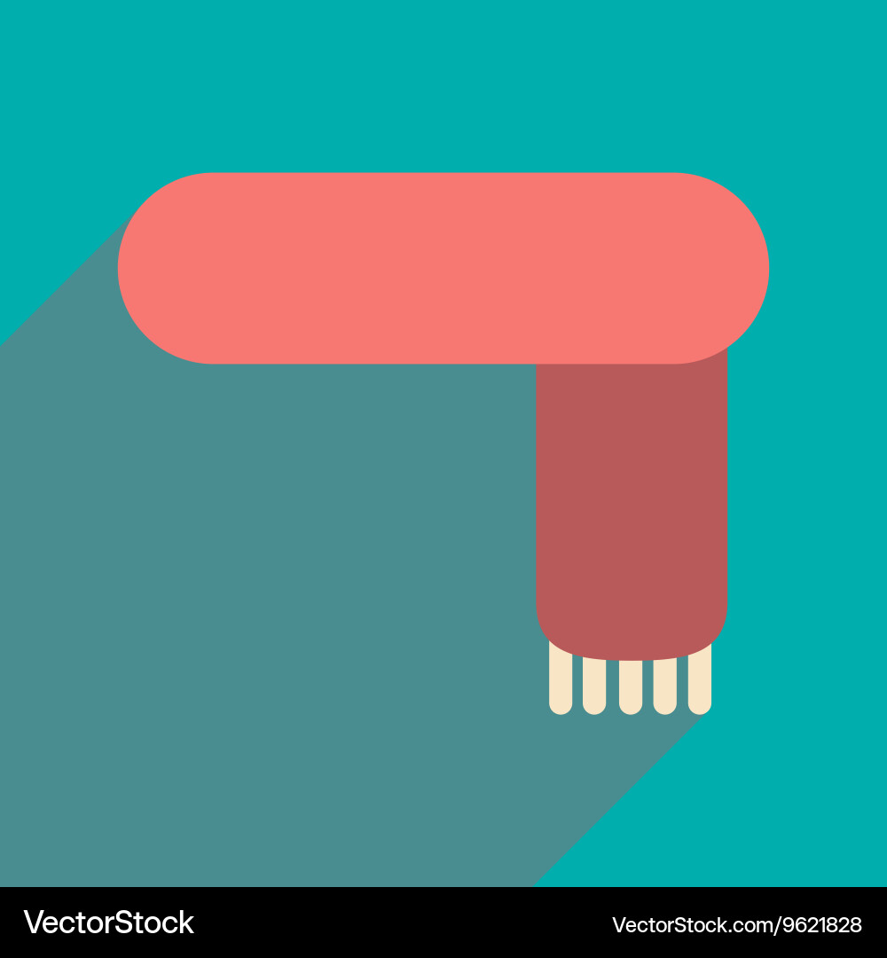 Flat with shadow icon and mobile application scarf vector image