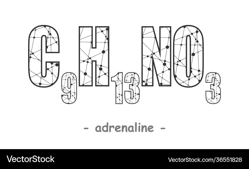 Formula hormone adrenaline Formula hormone adrenaline vector image