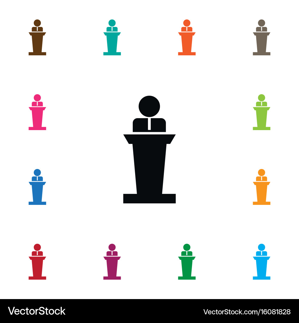 Isolated orator icon lecturer element can vector image