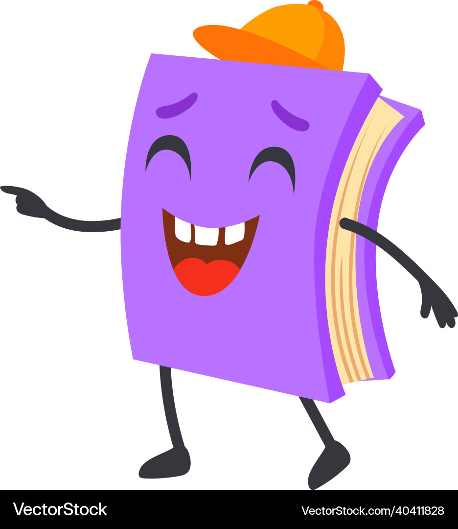 Laughing book school or library with smile Laughing book school or library with smile vector image