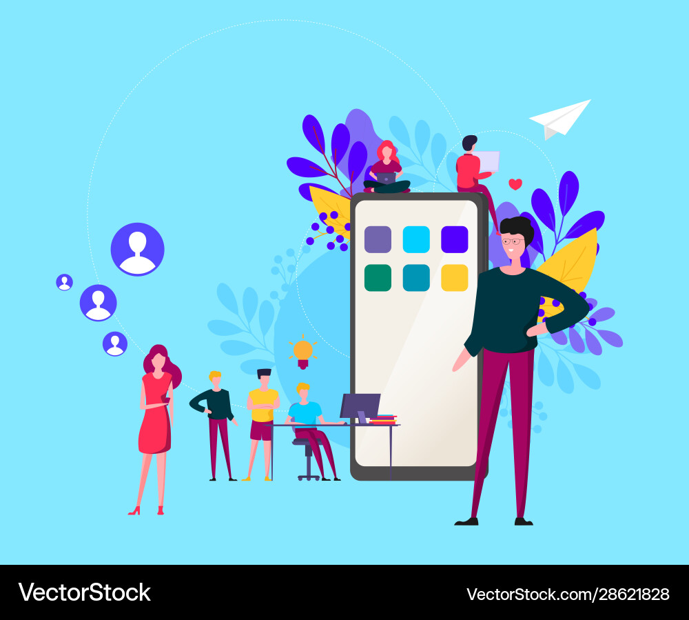 Mobile application development concept Mobile application development concept vector image