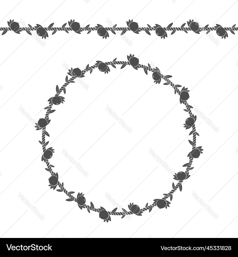 Seamless pattern the cord with cranberries Vector Image