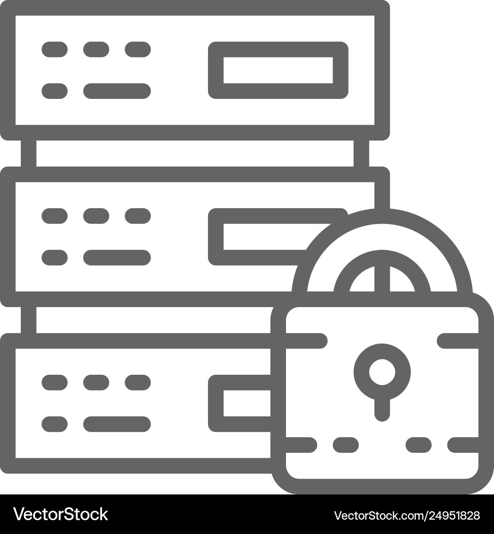Secure Server Data Protection vector image