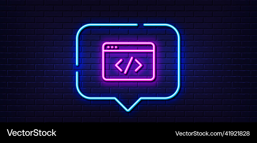 Seo script line icon web programming sign Seo script line icon web programming sign vector image