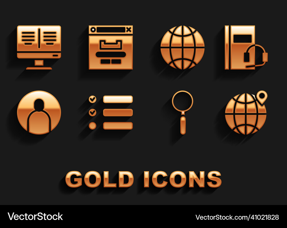 Set task list audio book location on the globe Set task list audio book location on the globe vector image