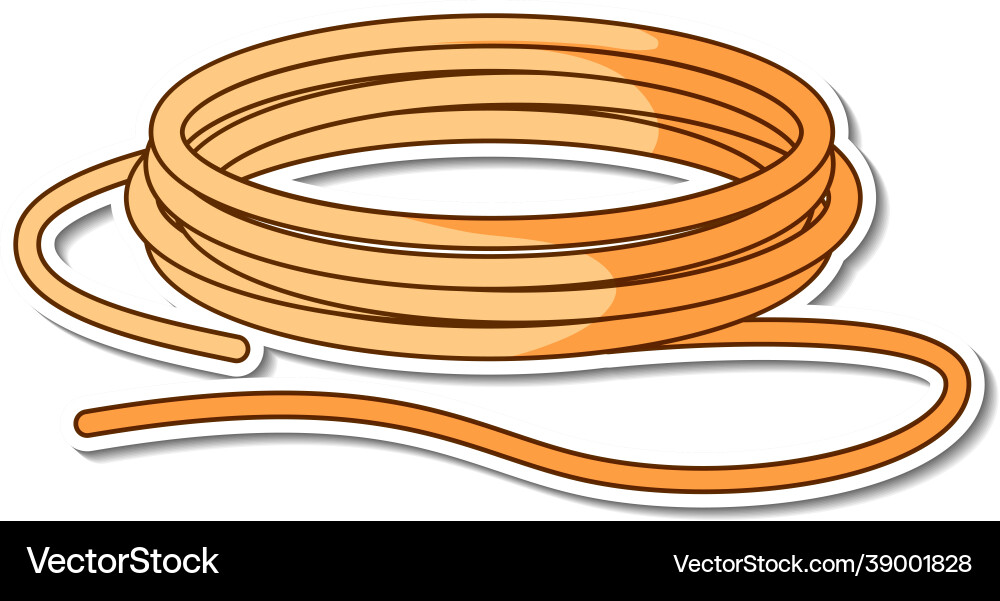 Sticker design with roll rope isolated Royalty Free Vector